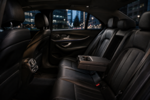 Luxury Sedan Rear VIP Cabin at Night